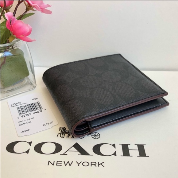 πΉ LAST ONE ! Coach Menβs Signature Wallet F25519 - Picture 1 of 8